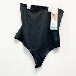 Assets By Spanx Women's Flawless Finish High-Waist Shaping Thong Black Size 1X